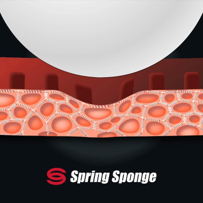 Технология губки Spring Sponge в накладке Butterfly Tenetgy 05