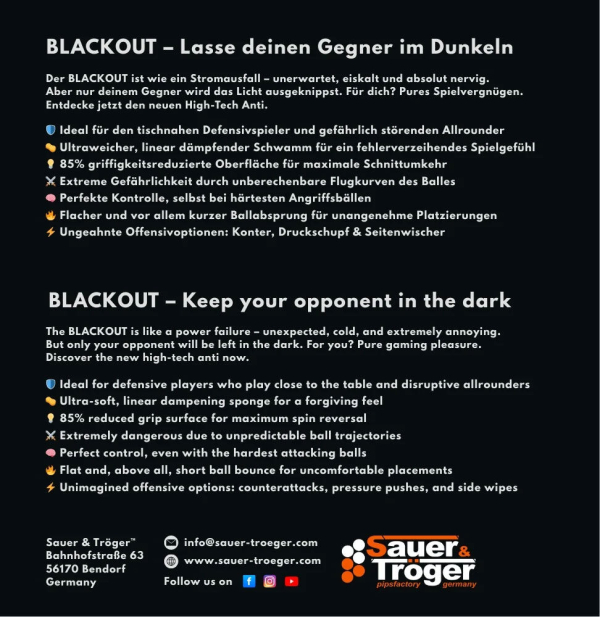 Упаковка накладка Sauer Troger Blackout обратная сторона