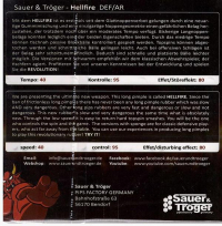 оборотная сторона упаковки накладки Sauer Troger Hellfirere