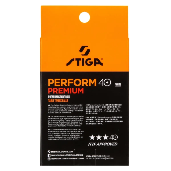 Stiga Perform Premium 3* упаковка 6 шт. обратная сторона
