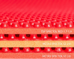Сравнение формы и расположение шипов накладки Victas Spectol S2 и S3