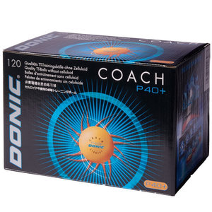 Упаковка мячи Donic 2* Coach P40+ оранжевый 120 шт