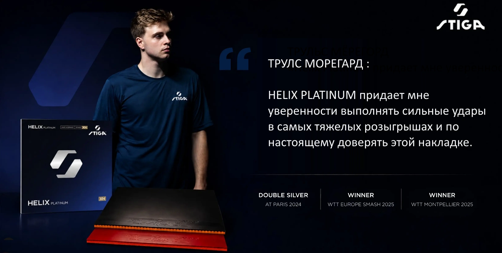 Трулc Морагерд о накладке Stiga Helix Platinun